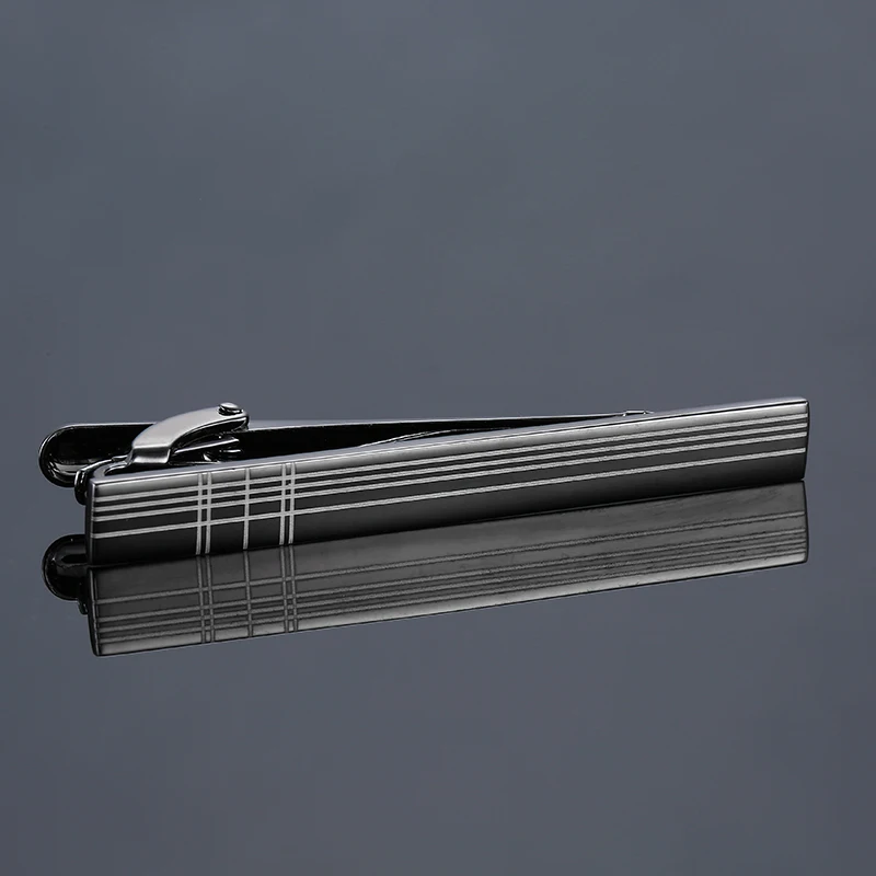 

Мужской классический металлический зажим для галстука, черный зажим для галстука-лазы, застежка для галстука, свадебный бизнес-подарок, 2018