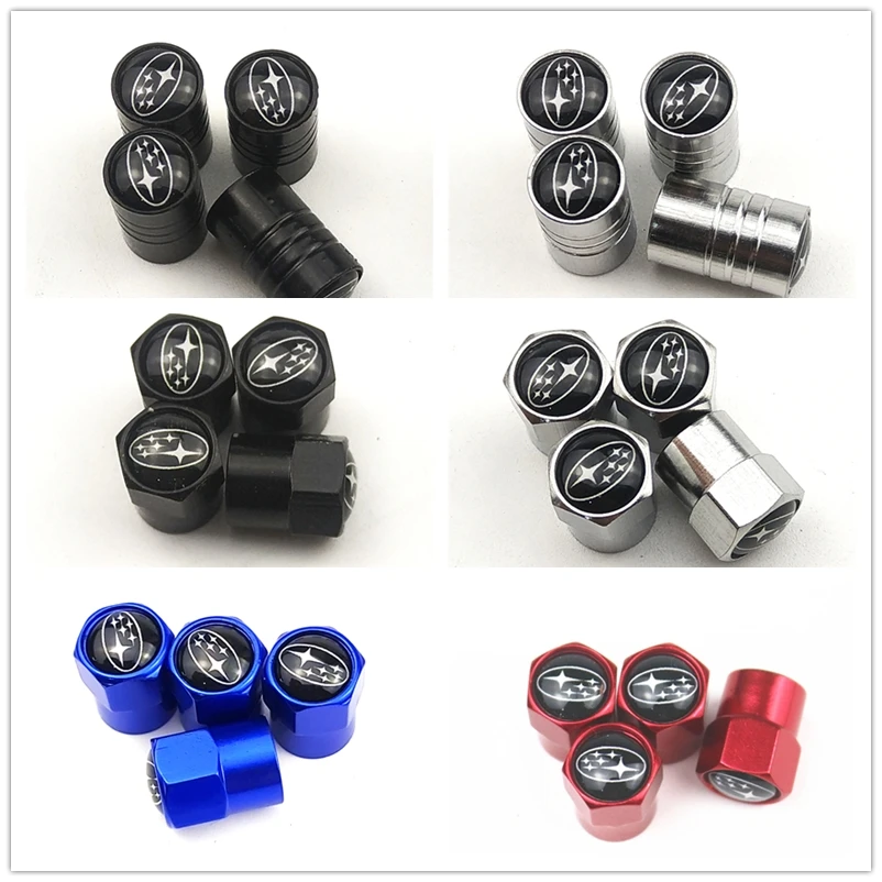 

2019 New Wheel Caps Theftproof Metal Car Wheel Tires Valves Tyre Stem Air valve Caps Airtight Cove for Subaru car accessories