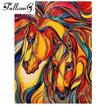 

FULLCANG diy "unicorn animal" mosaic full embroidery painting with diamonds 5d cross stitch full drill rhinestone kits G1064