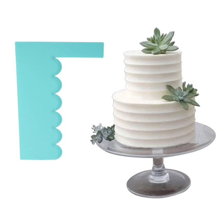 

1Pc Cake Scraper Fondant Mousse Cream Spatula Edge Smoother Kitchen Cake Pastry Mold Baking Decorating Tools