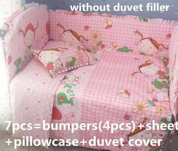 Discount! 6/7pcs Baby Bedding Set 100 Cotton Bedding Comfortable Cot Bedding Set ,duvet cover