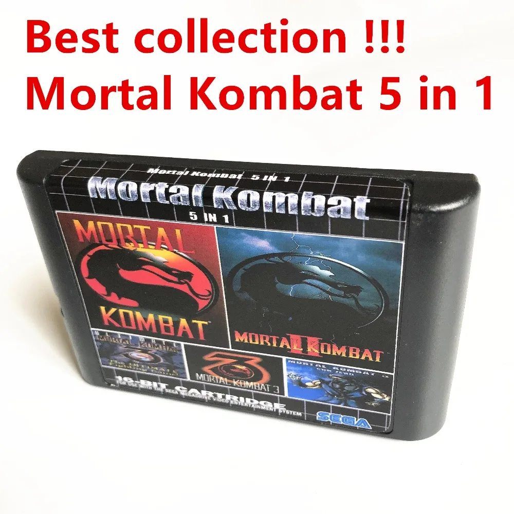

5 In 1 Mortal Kombat 1 2 3 4 5 for 16 bit sega Megadrive Genesis Game player