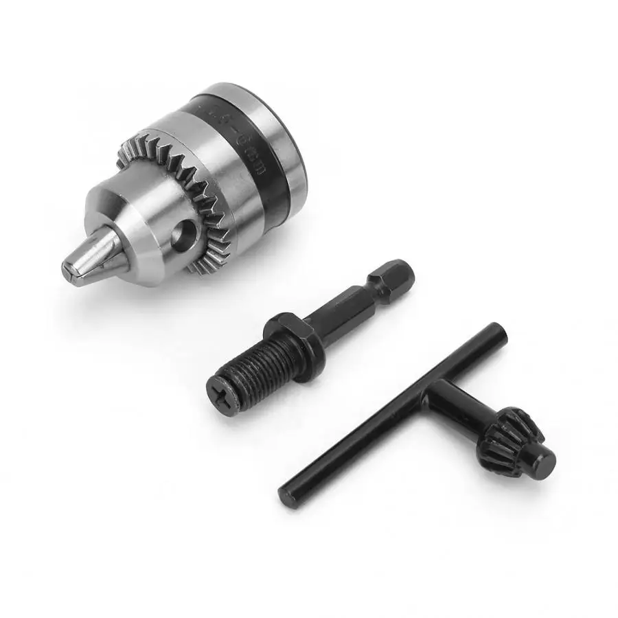 Light Hand Wrench Drill Chuck 0.6-6MM 3/8-24UNF + 1/4 Hex Head 3/8 Thread Extension Rod Conveter | Инструменты