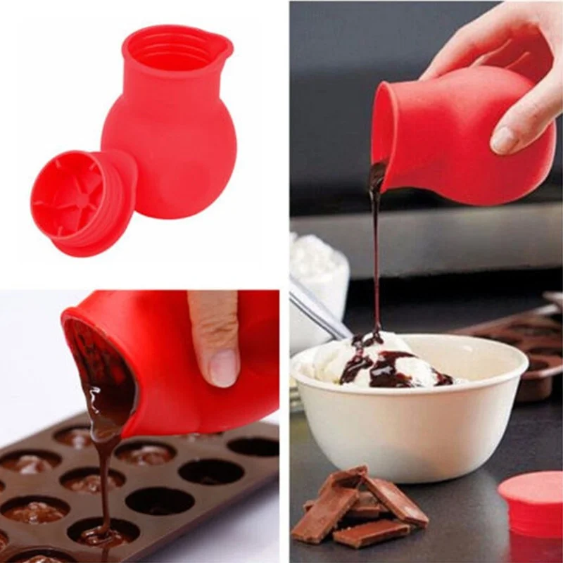 

High quality silicone chocolate melting pot mould butter sauce milk baking pouring tool kitchen accessories.