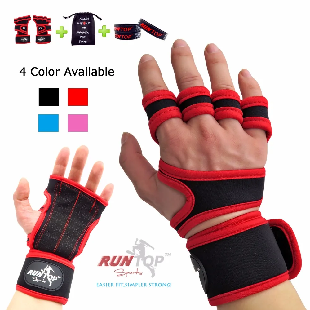 Fitness Gloves Weight Lifting Gym Workout Training Wrist Wrap Strap Men Women