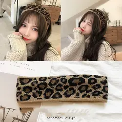 2019 Новые Модные леопардовые крест печати Эластичный ободок Для женщин резинки для волос Для женщин повязка на волосы "тюрбан" вьющиеся