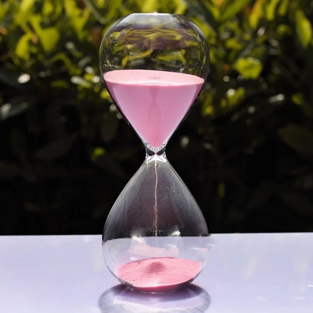 Новые Песочные часы большие цветные стеклянные песочные стеклянные часы стеклянный таймер для Декор для домашнего стола подарок на день рождения для подруги кухонный таймер - Цвет: Pink
