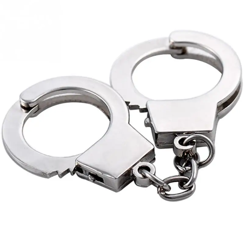 

Unique Mini Metal Keychain Keyring Silver Fashion Key Holder Handcuffs