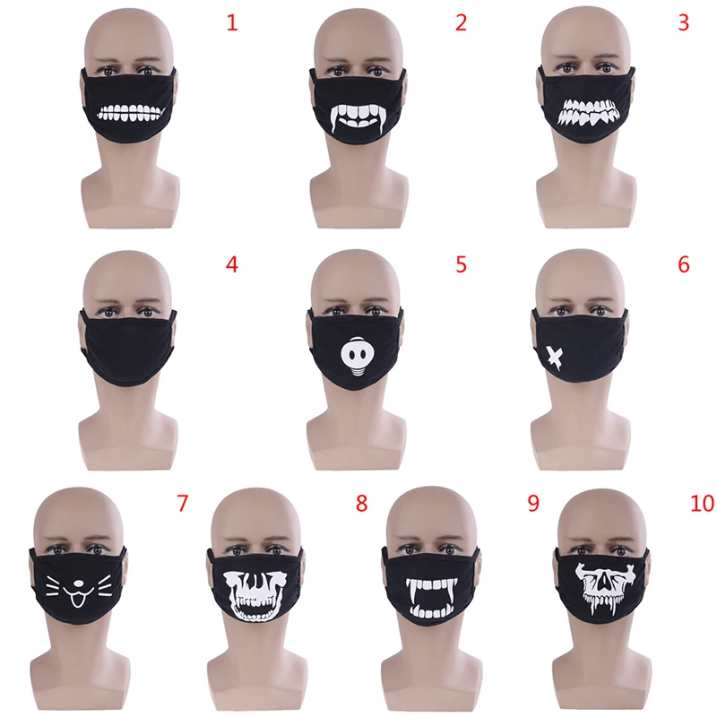 

1PCS Cartoon Black Anti-Dust Cotton Mask Teeth Women Men Muffle Face Mouth Masks Cotton Dustproof Mouth Face Masks