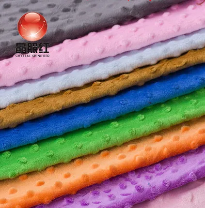 

Super soft short compressed plush bean blanket cloth with bubble fluffy plush fabric 1m
