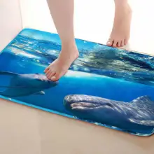 Дельфин Стиль Коврик для ванной комнаты, смешной Противоскользящий коврик для ванной, занавески для душа s аксессуары, соответствующие вашей душевой занавеске