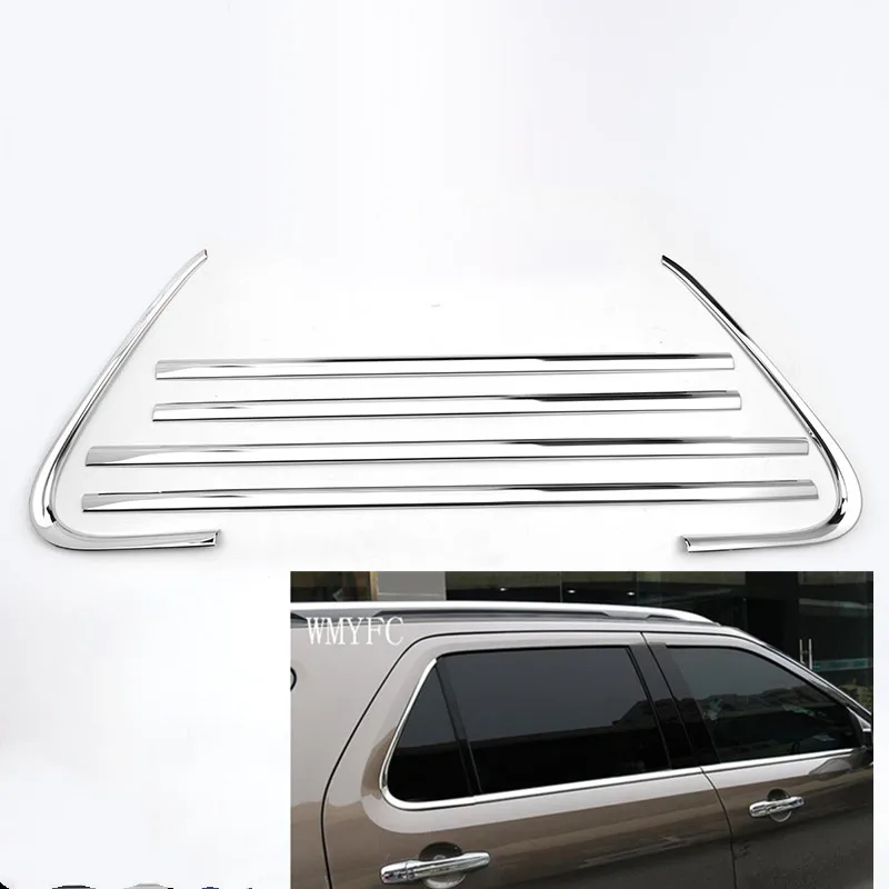 

6pcs 304 Stainless Steel Door Window Frame Sill Molding Trim For Ford Explorer 2013 2014 2015 2016 2017 2018
