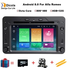 Android 8.0 Octa Core 4 GB di RAM Auto Lettore DVD di Navigazione GPS Stereo da Auto per Alfa Romeo Spider 2006 Radio headunit Bluetooth WIFI