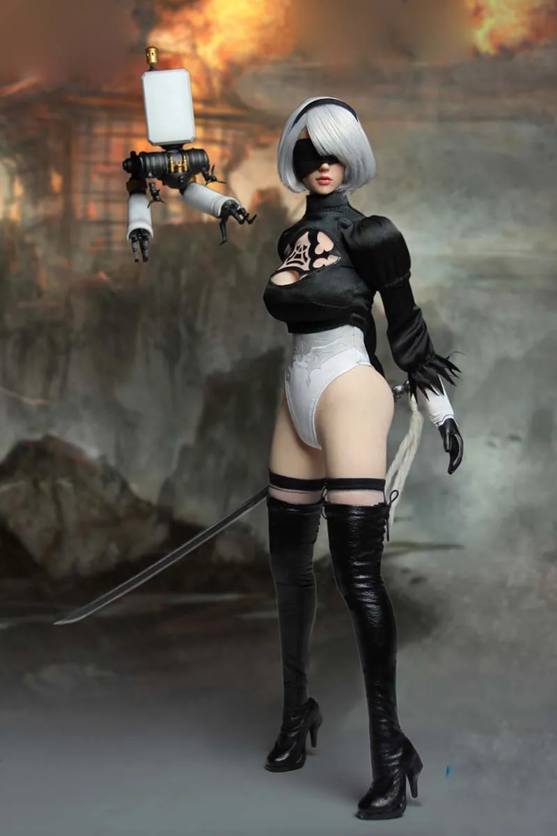 Игра PS4 1/6 Косплей 1/6 Nil механический Эра робот Ulha AUTOMATA2B комплект одежды без фигуры для Phicen Body бледная игрушка m3n