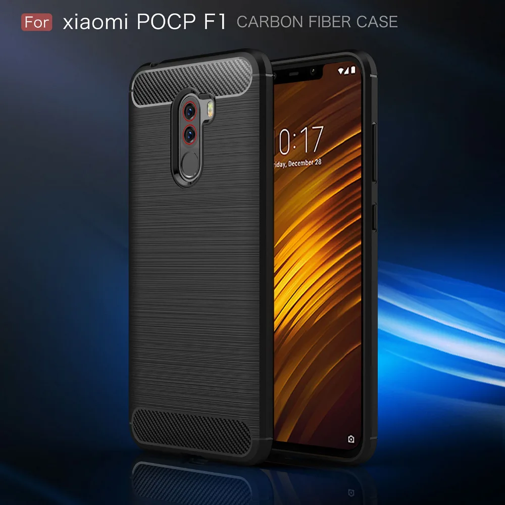 

UTOPER Case For Xiaomi pocophone f1 case Silicone Soft Carbon Fiber Cover For Xioami poco f1 Case Couqe Fundas