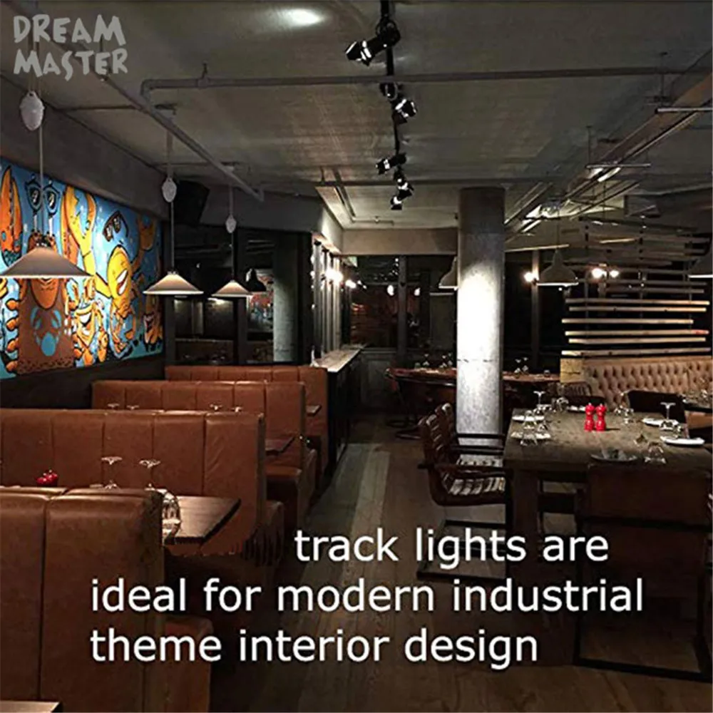 Najtaniej Czarny mini regulowany domy reflektor szynowy, przemysłowe do montażu na szynie światła, E27 punktowe reflektory led z 4 liść drzwi do stodoły dla domu