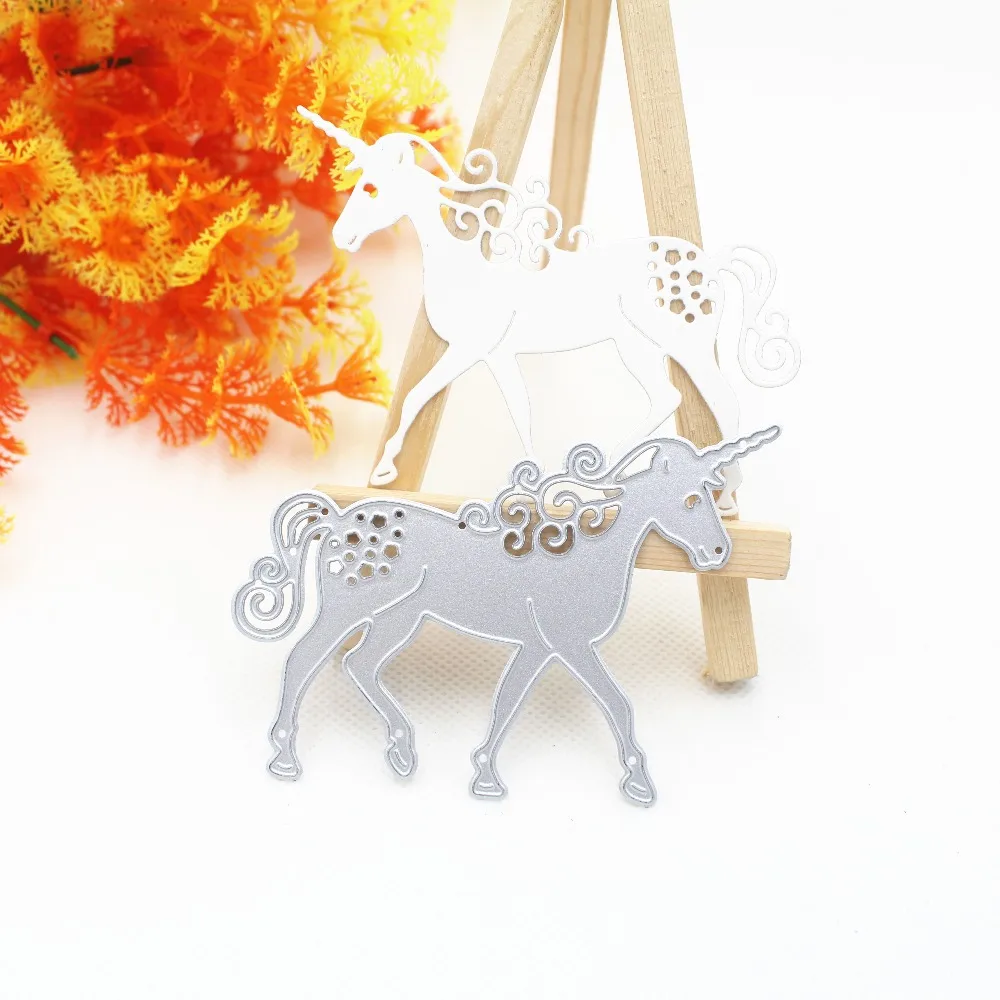 

diy cut die Unicorn Horse Metal Cutting Dies Stencil DIY Scrapbooking Card Paper Embossing Craft