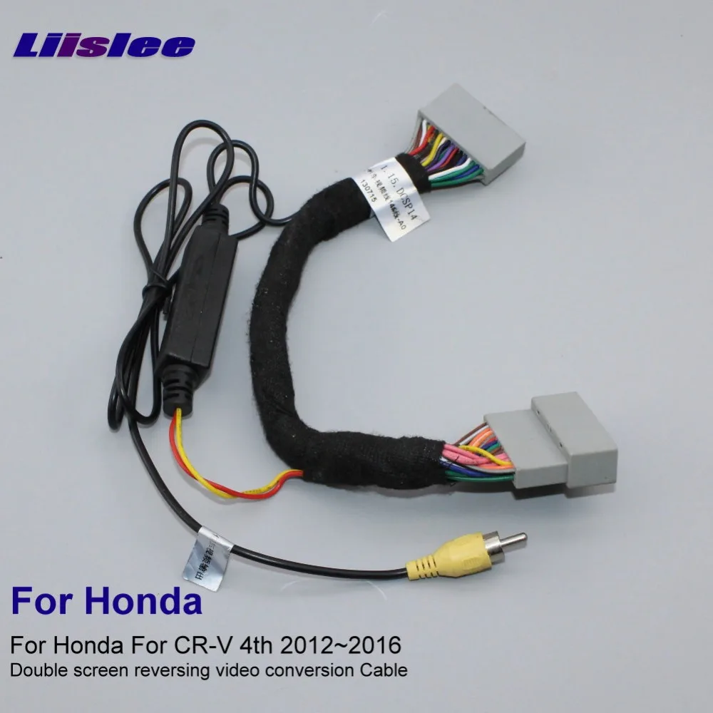 

Liislee For Honda For CRV CR-V 2012~2016 Rear View Camera Adapter Connector Wire Double screen reversing video conversion Cable