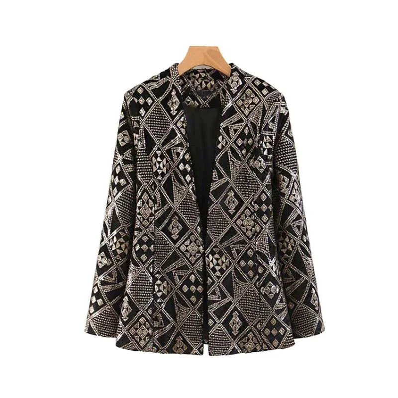 

Vintage embroidery sequined velvet blazer women coat Winter women blazers and jackets korean lady office blazer femme 2019