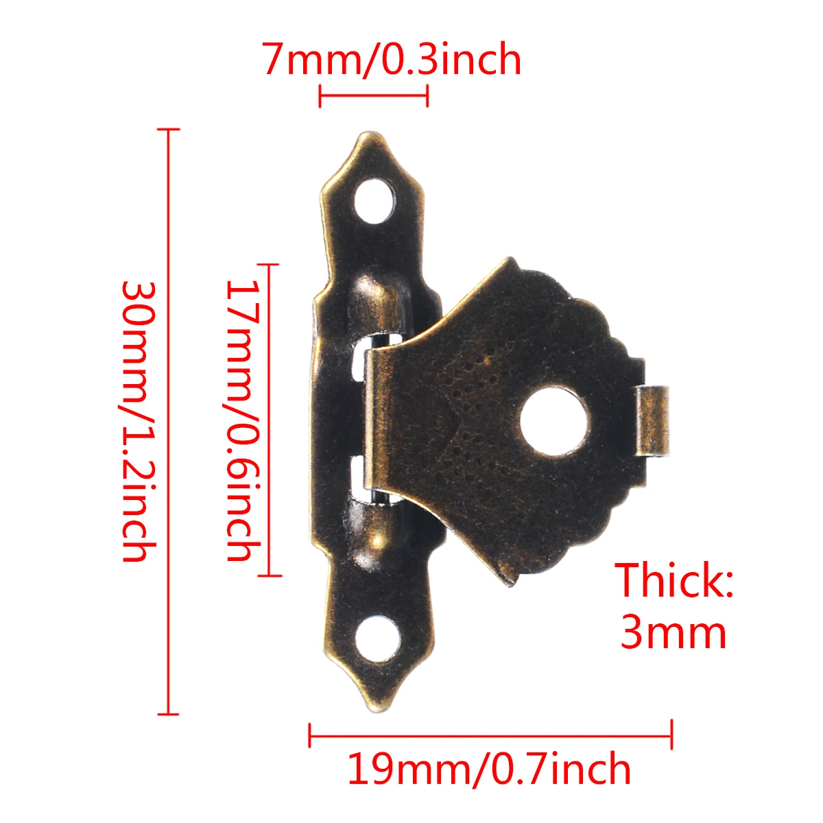 12Pcs Mini Antique Brass Wooden Case Hasp Jewelry Gift Box Decorative Hasp Latch for Home Finuture Buckle Clasp Lock