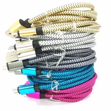 1 м 2 м 3 м алюминиевого сплава Micro ткань briaded данных usb зарядное устройство для samsung s4 s6 s7 для htc