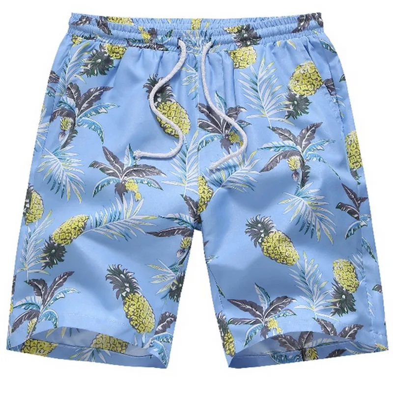 

Casual Hawaiian Beach Shorts Men's Printed Pineapple Swimwear Loose Breathable Short Pants PLUS SIZE S-4XL