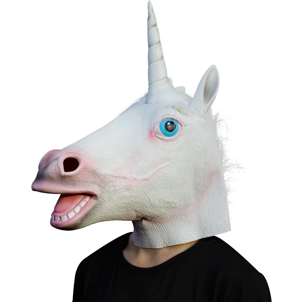 

Unicorn Mask Horse Masks Overhead Latex mask hood animal
