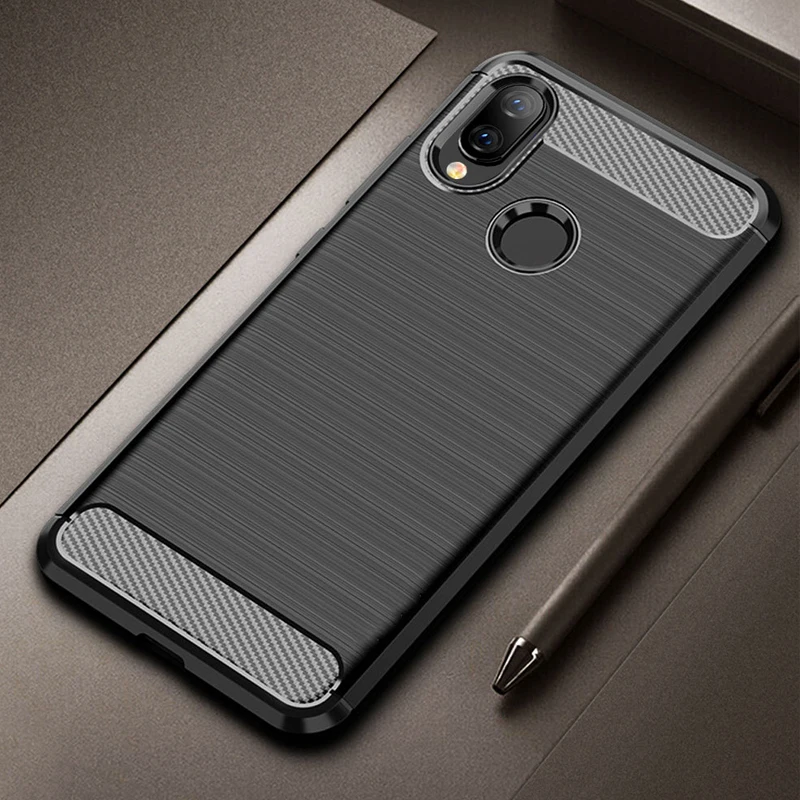

Silicone Case for Xiaomi Redmi Note 7 Case Carbon Fiber Cover for Redmi Note 7 Case Protective Cover Bumper for Redmi Note 5 Pro