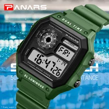 PANARS Элитный бренд спортивные часы Для мужчин 50 м Водонепроницаемый напольный цифровые часы Для мужчин часы мужские наручные часы relogio masculino saat часы мужские