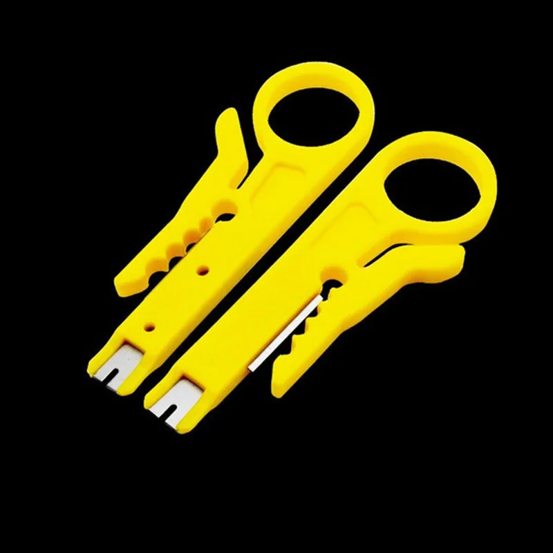 KALAIDUN  Stripping Clamp Crimping Pliers Portable Simple Utility Wire Stripper Telephone Line Network Cable CutterYellow Knife11