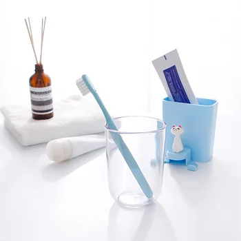 

Creative cute kitten wash suit Toothbrush Wall Suction Bathroom Sets Cartoon Sucker Toothbrush Holder Suction Hooks