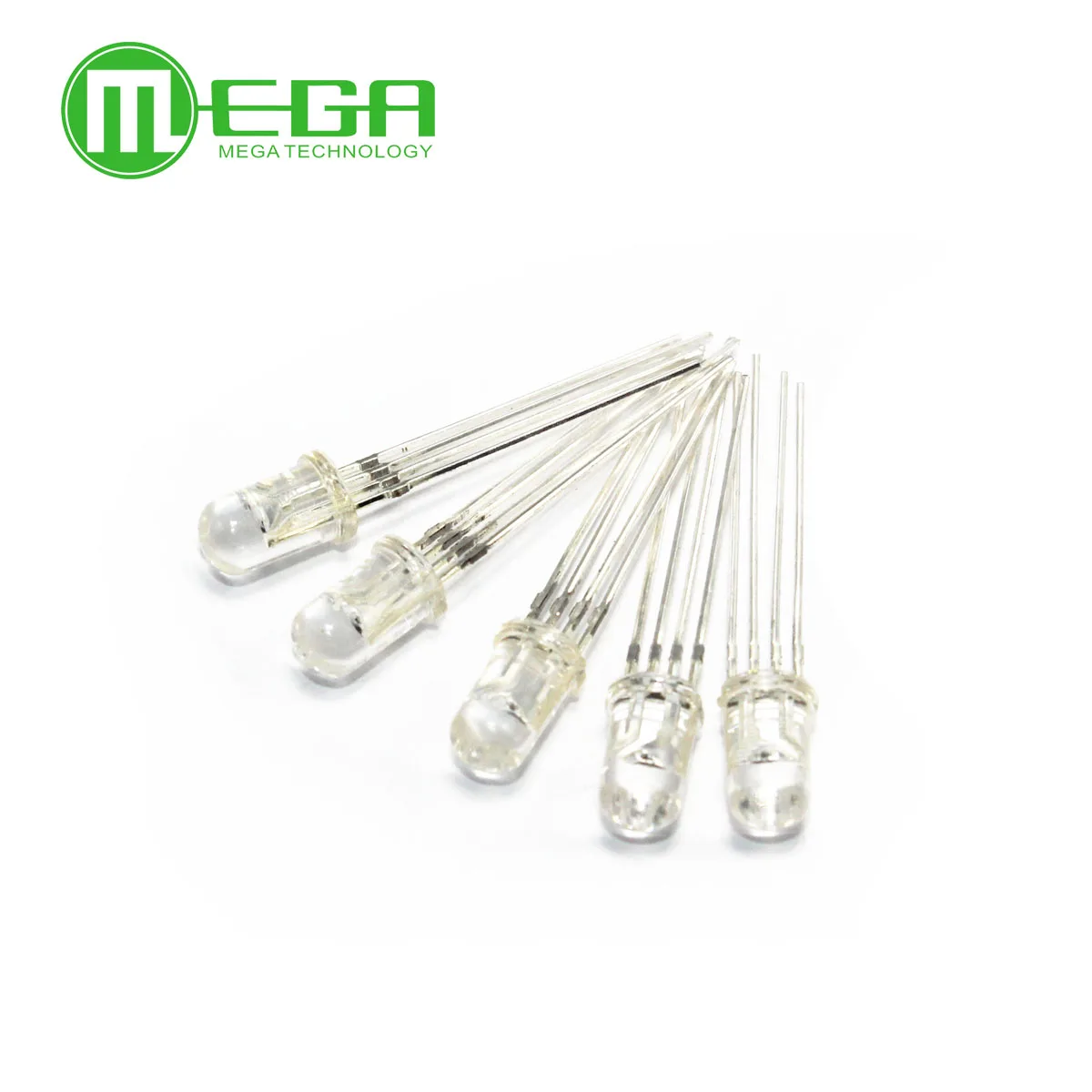 

5mm RGB LED Common Cathode Tri-Color Emitting Diodes f5 RGB Diffused