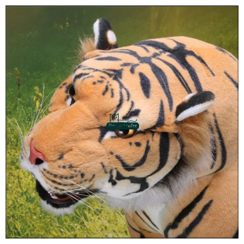 Dorimytrader 43''  110cm Domineering Lifelike Tiger Stuffed Soft Plush Huge Emulational Animal Tiger Toy House Decoration Free Shipping DY60653 (12)
