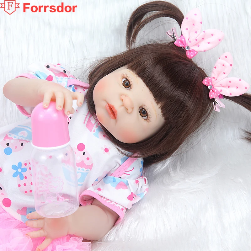 

forrsdor55cm Real-life baby dolls with baby soft silicone dol,bebe reborn corpo de silicone inteiro realista,the birthday gifts.