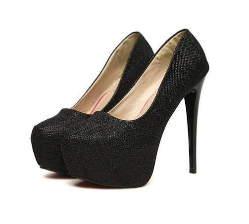 

Ladies Fashion Round Toe Sequined Cloth Platform Wedding Pumps Hot Sale Women Sexy Snake Pattern Evening High Heels Shoes 50