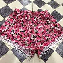 Однотонные шорты с цветочным принтом, женские пижамные короткие штаны, штаны для сна, летние льняные черные пижамы из вискозы, домашние штаны, женские штаны для сна