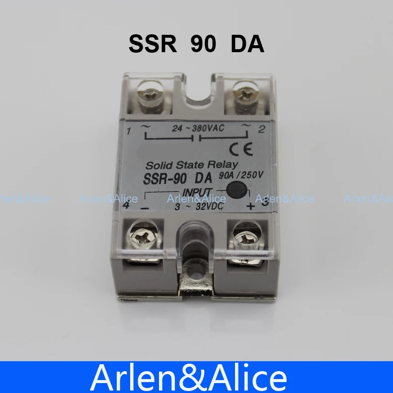 

90DA SSR input 3-32V DC load 24-380V AC single phase AC solid state relay