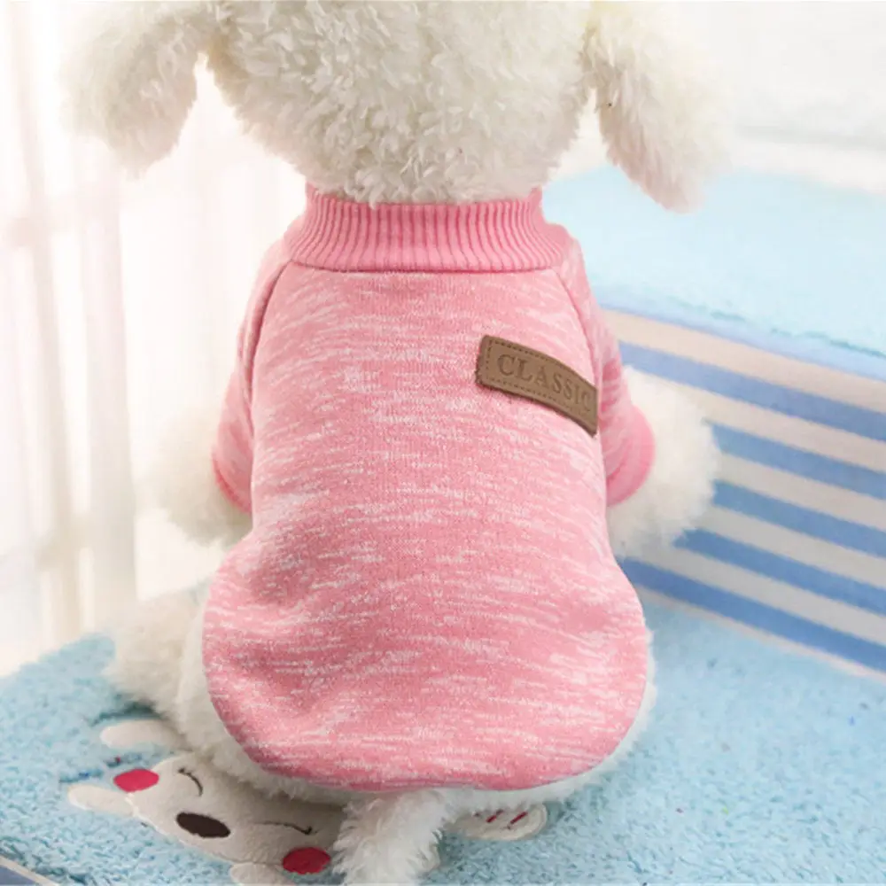 Новейший свитер для собаки теплая одежда для собак Одежда для щенков Чихуахуа зимняя одежда, товары для домашних животных - Цвет: Розовый