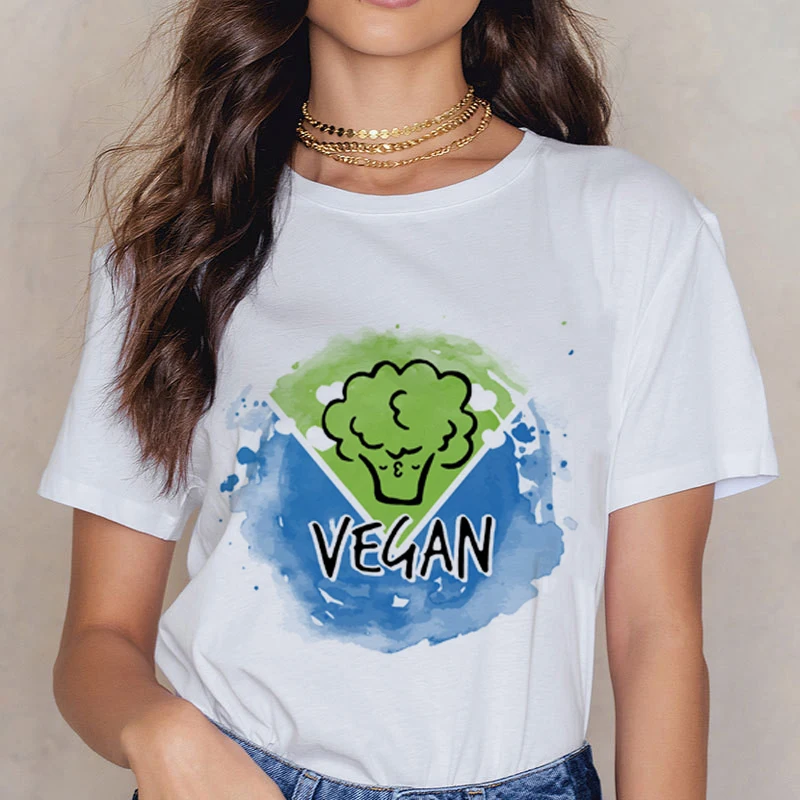 Vegan, забавная футболка с рисунком, женская, 90 s, корейский стиль, графическая футболка, милая, маленькая, свежая, футболка для девочек, Harajuku, Ullzang, топы, футболки для женщин