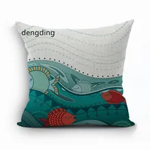 Special Offers pillow cases  Fish Pillow Cover For Home Pillowcase Aquatic Animal Cojines Decorative 45x45cm  Throw Pillow Cases