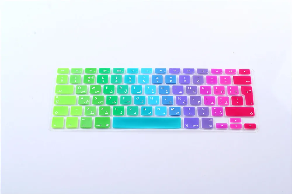 ЕС арабский буквы алфавита мягкий силиконовый Персидского клавиатуры протектор Флим кожного покрова для Apple MacBook Pro 13 15 17 Air 13 - Цвет: Многоцветный