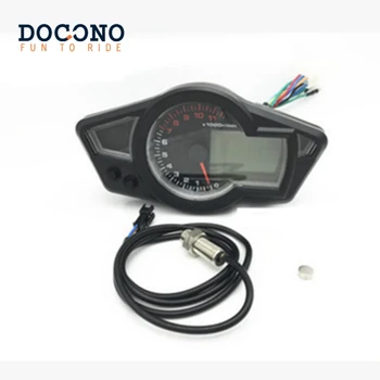 

199 Km/h Universal 6 Gear LCD Digital Odometer Motorcycle Speedometer Tachometer Gauge 13000 RPM