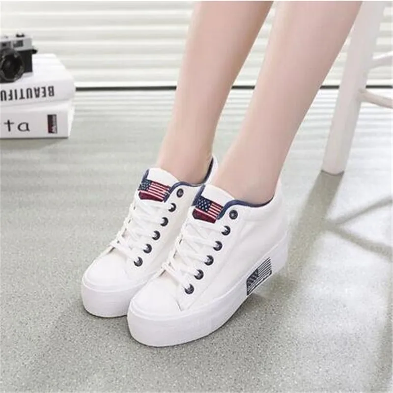 Горячая женская обувь 2017 Повседневная холст zapatos mujer печатных моды Плюс размер