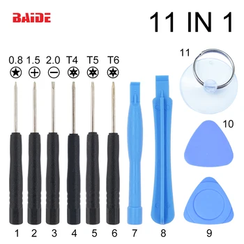 Cheap 11 In 1 Opening Tools Kit , Pry Repair Tool With Pentalobe T4 Screwdriver For IPhone 4 5 6 Galaxy S4 MOTO Nokia 300sets