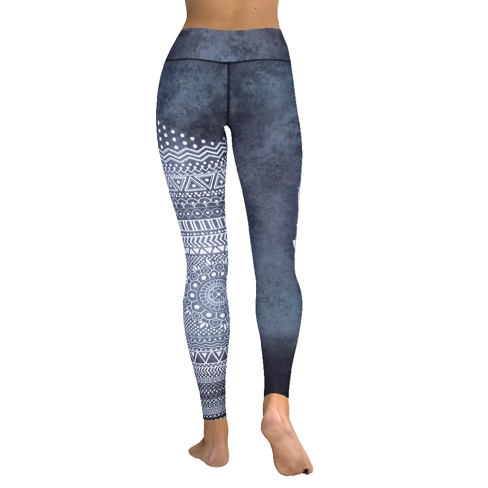 Grey Aztec mandala high waistband legging (2)