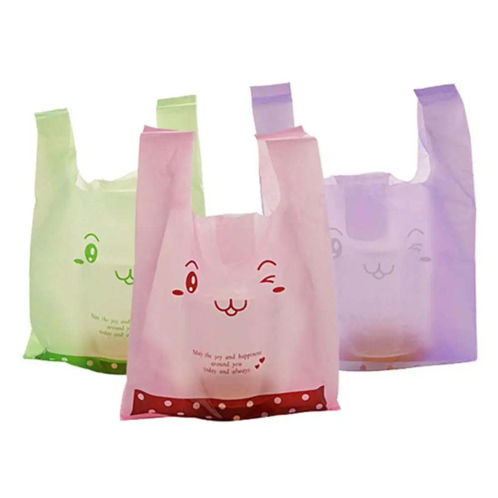 

Cartoon vest plastic bag supermarket shopping pe vest bag 100 / bag