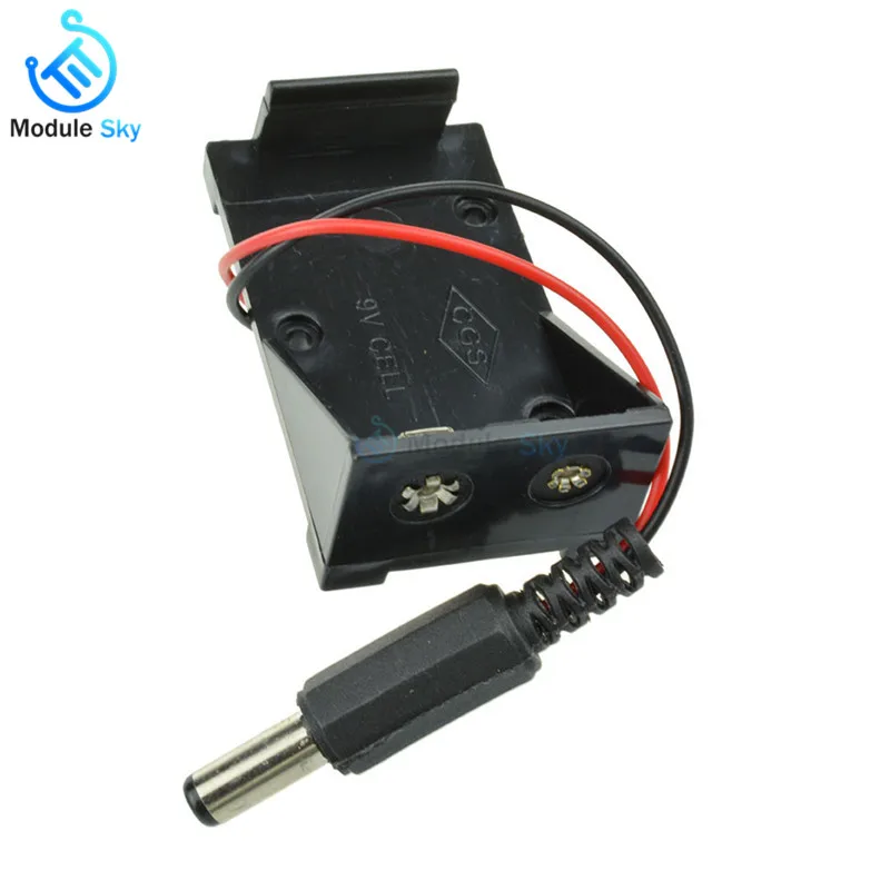 

10PCS 9V Battery Holder Box Case Wire with Plug 5.5*2.1mm for Arduino