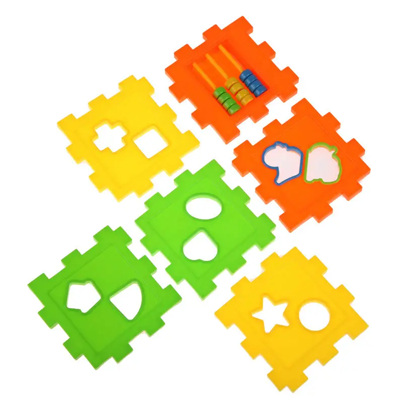 Развивающие кирпичи животные геометрическая форма соответствия блоки сортировочная коробка пластиковые детские интеллект игрушки строительные блоки WYQ