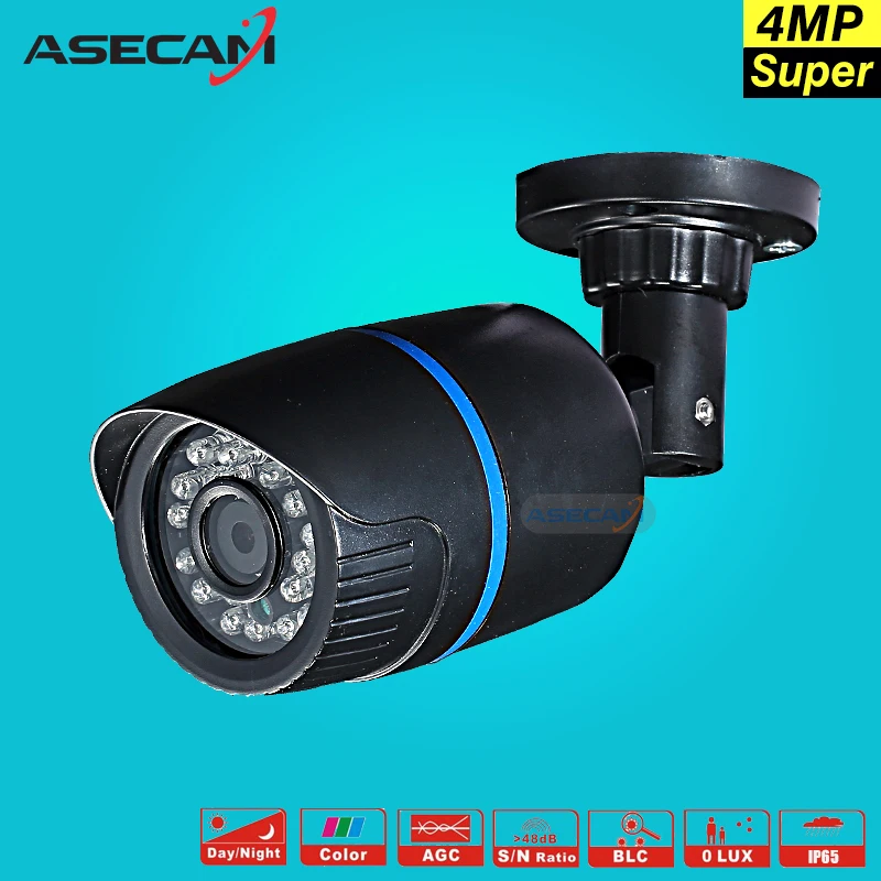

Home 4MP HD Security Camera Black plastic Bullet CCTV Day/night Surveillance AHD Camera Waterproof 24led infrared nvp2475h chip