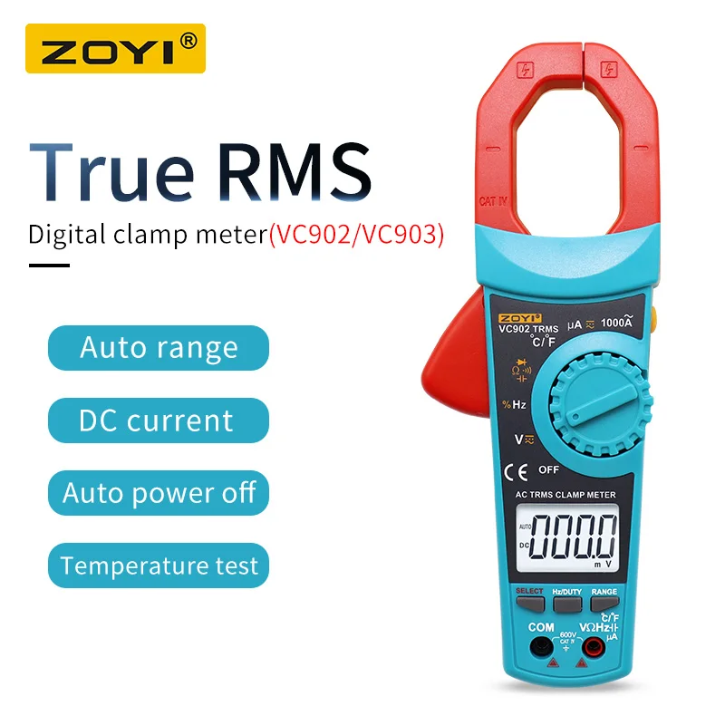 VC903 VC902 True RMS Цифровой токоизмерительный клещи Ток переменного / постоянного тока